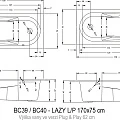 Акриловая ванна Riho Lazy 170x75 B079001005 правая, белая глянцевая