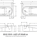 Акриловая ванна Riho Lazy 180x80 B082001005 правая, белая глянцевая