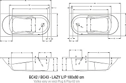 Акриловая ванна Riho Lazy 180x80 B083001005 левая, белая глянцевая
