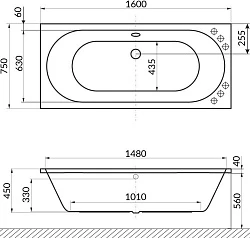 Акриловая ванна Excellent Oceana 160x75 WAEX.OCE16WH белая глянцевая