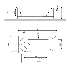 Экран AM.PM Spirit 180x80 W72A-180-080W-P2 белый