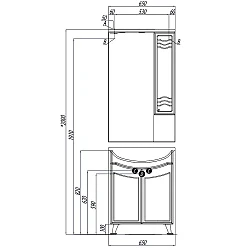 Зеркало-шкаф Aquaton Домус 65 L 1A008202DO01L белый