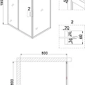 Душевой уголок Niagara Nova 80x80см NG-82-8AB-A80B профиль черный, стекло прозрачное