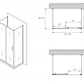 Душевой уголок ABBER Schwarzer Diamant 130х70см AG30130B-S70B-S70B профиль черный, стекло прозрачное