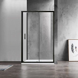 Душевой уголок Azario Milton 120х80см AZ-ND1131-R 1200 BLACK профиль черный, стекло прозрачное