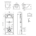 Инсталляция с унитазом и клавишей AM.PM Inspire 2.0 IS450A38.50A1700 белый, синий, черный