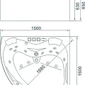 Акриловая ванна Orans OLS-BT6012X 150x150см 6012X00 с гидромассажем, белая глянцевая