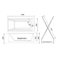 Акриловая ванна DIWO Переславль 170 NEW 170x70 с каркасом и экраном, белая глянцевая