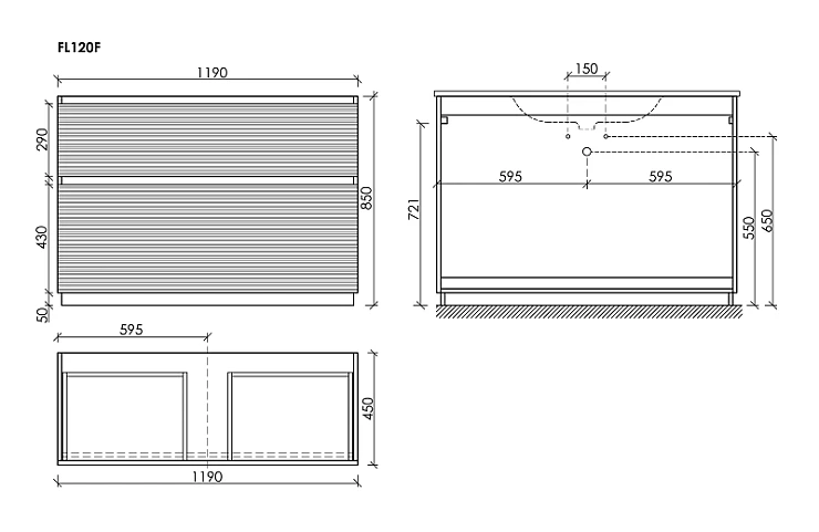 Тумба под раковину Sancos Folk Floor 120 FL120FW напольная, Bianco
