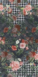 Керамогранит Kerama Marazzi Цветы 119,5x238,5 см серый темный декорированный
