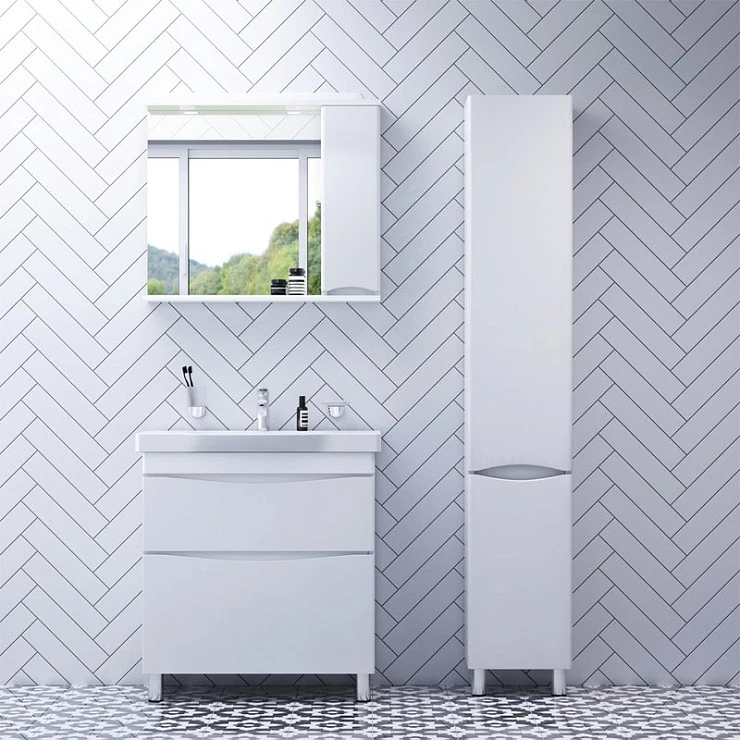 Тумба с раковиной AM.PM Like 80 напольная, белый глянец Тумба с раковиной AM.PM Like 80 напольная, белый глянец