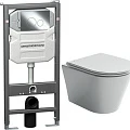 Система инсталляции для унитазов Ceramica Nova Envision Round CN1001CH с кнопкой и унитазом CN3011