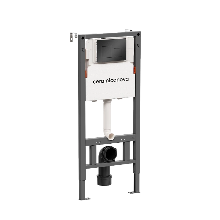 Система инсталляции для унитазов Ceramica Nova Balance CN121002MB с кнопкой черной матовой