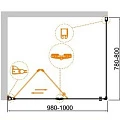Душевой уголок Cezares Eco 100x80см ECO-O-ASH-1-100/80-C-Cr профиль хром, стекло прозрачное