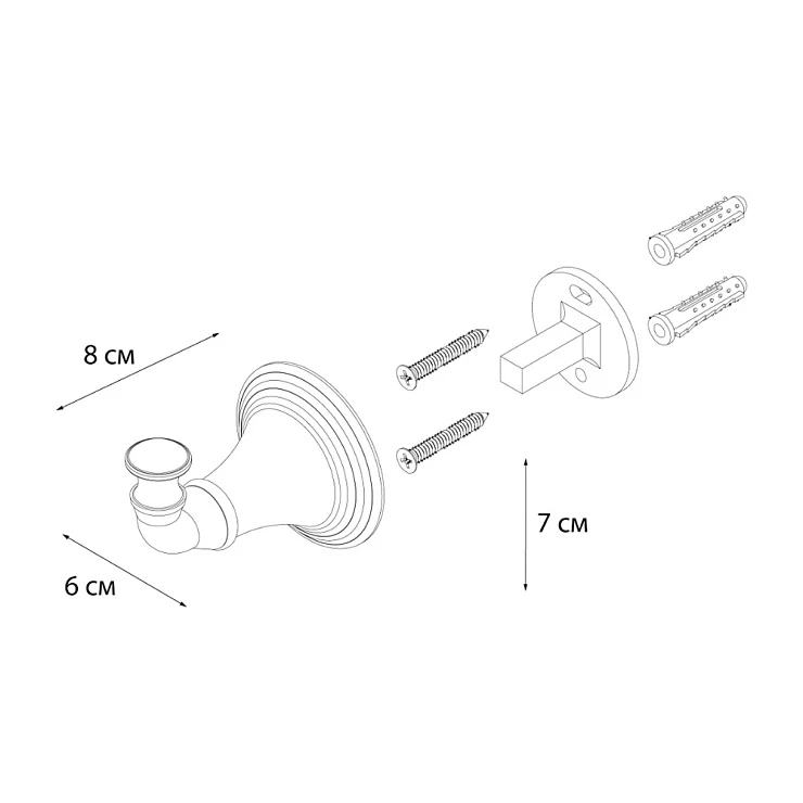 Крючок Fixsen Luksor FX-71605В хром