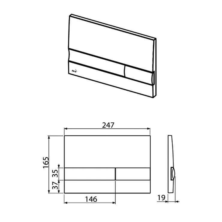 Кнопка смыва AlcaPlast M1730 белая глянцевая