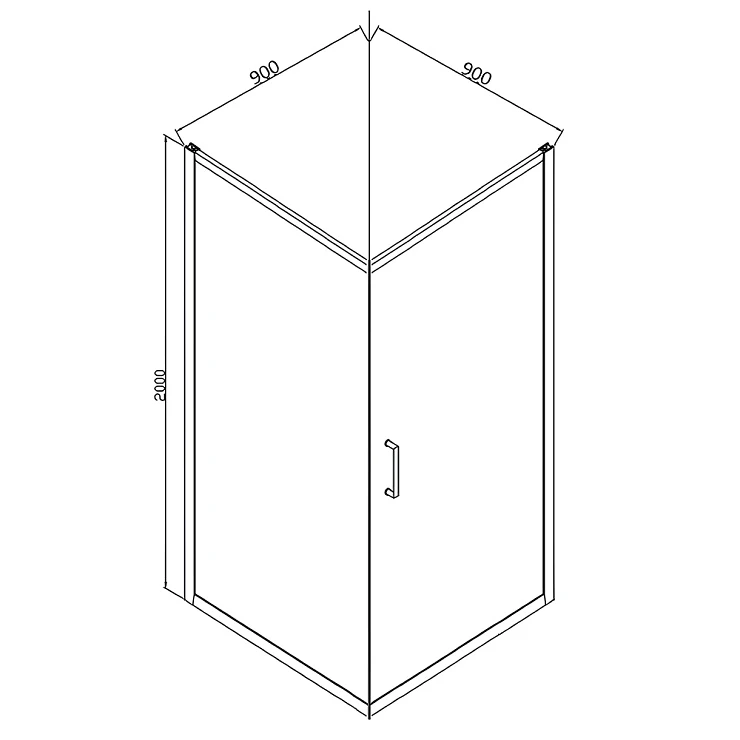 Душевой уголок Bravat Drop 90x90см BS090.2110 профиль хром, стекло прозрачное