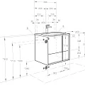 Тумба с раковиной Aquaton Ривьера 60 белая