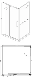 Душевой уголок Bravat Line 90x90см BS090.2116A профиль хром, стекло прозрачное
