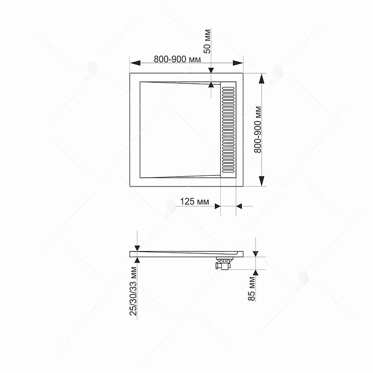 Душевой поддон RGW Stone Tray 80x80см 14202088-01 белый