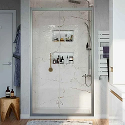 Душевая дверь в нишу STWORKI Стокгольм 100см 3GW008TTKK000 профиль хром матовый, стекло прозрачное