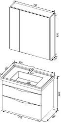 Мебель для ванной Aquanet Эвора 80 серый антрацит