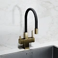 Смеситель для кухни Sancos Arno SC4005BG брашированное золото/черный