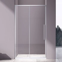 Душевая дверь в нишу Vincea Slim-N 130 см, VDS-4SN130CL профиль хром, стекло прозрачное