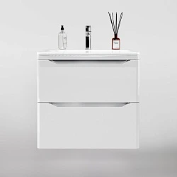 Тумба с раковиной Style Line Марелла 60 антискрейтч белый глянец