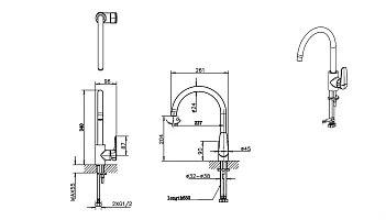 Смеситель Bravat Whirlpool F778112C для кухонной мойки