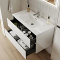Тумба с раковиной Sancos Cento 120 белая глянцевая