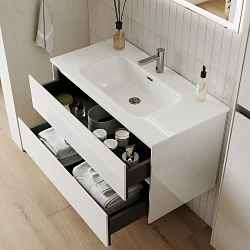Тумба с раковиной Sancos Cento 120 белая глянцевая