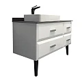 Тумба с раковиной Comforty Империя 120 00-00003852CF белая, с антрацитовой столешницей