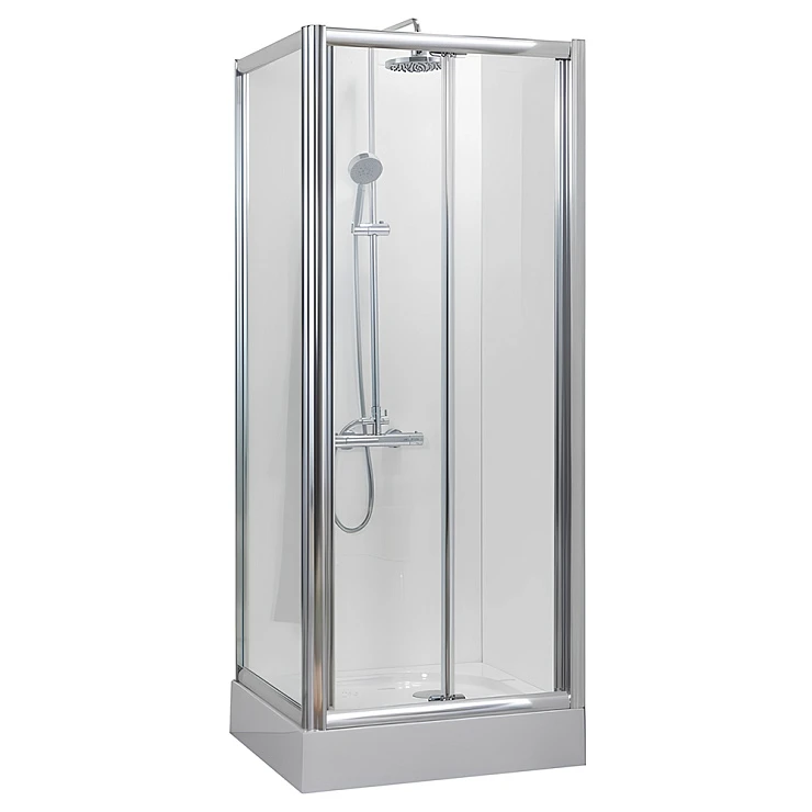 Душевой уголок Bravat Drop 90x90см BS090.2120A профиль хром, стекло прозрачное