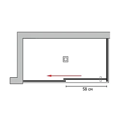 Душевой уголок GuteWetter Slide Rectan GK-863A L 80x130 см, хром матовый, 6 мм матовое стекло