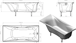 Ванна из искусственного камня Астра-Форм Вега 170x75 пристенная, белая глянцевая