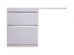Тумба с раковиной Style Line Даллас 130 напольная, левая, белый глянец