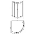 Душевой уголок Bravat Wave 90x200см BS090.1202S профиль хром, стекло прозрачное