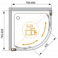 Душевой уголок Cezares Momento 80x80см MOMENTO-R-2-80-C-Cr профиль хром, стекло прозрачное