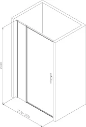 Душевая дверь в нишу Allen Brau Priority 120x200 см 3.31009.BBA профиль черный, стекло прозрачное