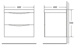 Тумба с раковиной BelBagno MARINO-600-2C-SO-RN-P