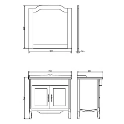 Тумба с раковиной Comforty Версаль 90 00003130383CF слоновая кость