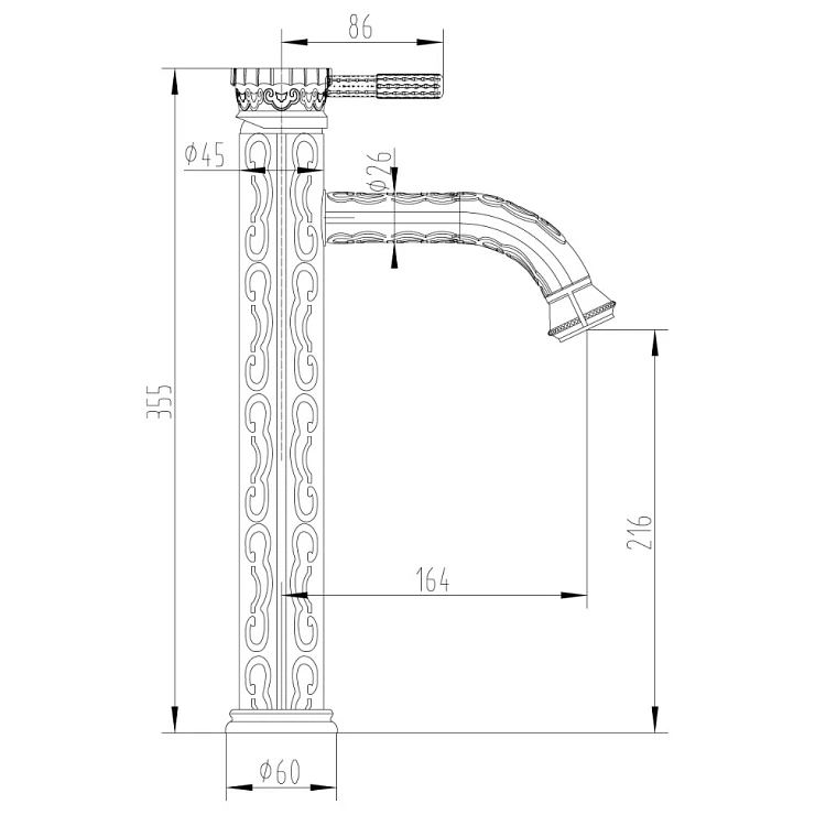 Смеситель для раковины Lemark Jasmine LM6609B бронза