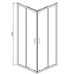 Душевой уголок Azario Milton 100х100см AZ-ND1142 1000 Black профиль черный, стекло прозрачное