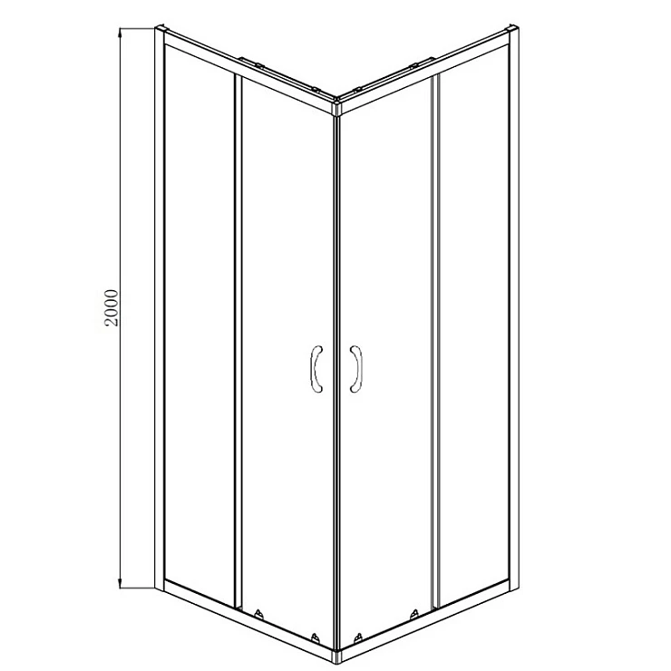 Душевой уголок Azario Milton 100х100см AZ-ND1142 1000 Black профиль черный, стекло прозрачное