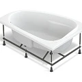 Акриловая ванна Cersanit Joanna R 140x90 правосторонняя, с ножками, белая глянцевая