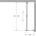 Душевая перегородка Cezares LIBERTA 25см LIBERTA-L-1-25-GR-Cr профиль хром, стекло серое