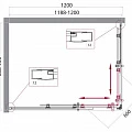 Душевой уголок BelBagno Uno 120х90см UNO-195-AH-2-120/90-C-Cr профиль хром, стекло прозрачное