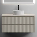 Тумба с раковиной Sancos Snob T 100 с бежевой столешницей, бежевая