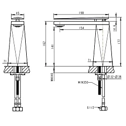 Смеситель для раковины Bravat Diamond F118102G-2-ENG золото